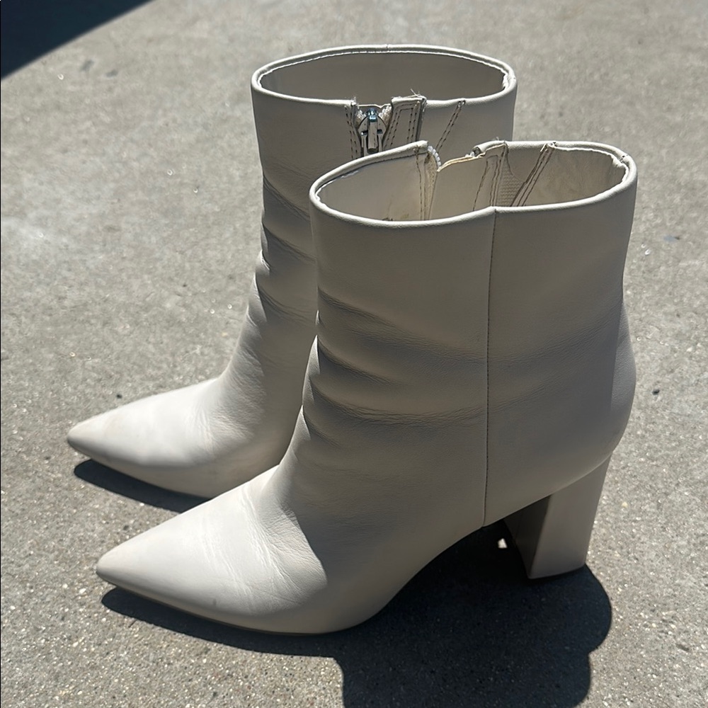 Marc Fisher Cream Ankle Booties